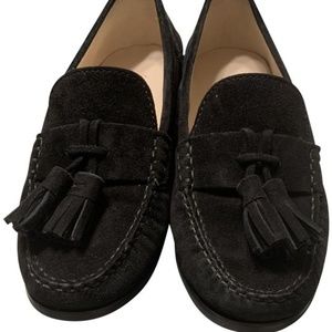 Cole Hahn Black Suede Tassel Loafer